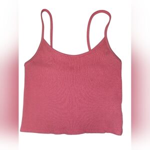 American Eagle Vintage Y2K Ribbed Crop Tank Hot Pink GUC Size S